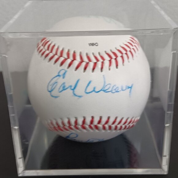 HOF Manager Earl Weaver W/ Randy Hundley Signature baseball - Picture 1 of 5